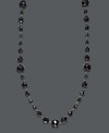 Add a little twinkle to your look. This elegant long necklace by Charter Club features faceted jet beads in a hematite tone mixed metal setting. Approximate length: 36 inches.