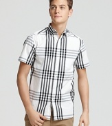 Saturdays Surf NYC Esquina Oversized Plaid Short Sleeve Sport Shirt - Slim Fit