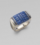 EXCLUSIVELY AT SAKS. Lapis lazuli and blue sapphire details lend elegant texture to a fine silver ring. From the Bedeg Collection SilverLapisBlue sapphire½ wide Imported