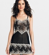 A body skimming sheer lace chemise with flattering floral details all over.