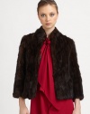 EXCLUSIVELY AT SAKS.COM A luxurious natural mink jacket with a cropped design. Stand collarBracelet sleevesOpen frontAbout 21 from shoulder to hemFully linedNatural minkSpecialist dry cleanImported Fur origin: China 