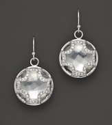White quartz and white sapphire Maltese crosses, set in sterling silver, make a striking statement. By Elizabeth Showers.
