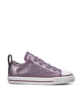 Converse' signature lo-top style, updated with a sparkled canvas upper and easy-on stretch laces.