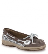 Sperry Girls' Top-Sider Angelfish Sequined Flat Boat Shoe - Sizes 13, 1-6 Child
