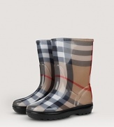She'll make a splash in these signature check rain boots from Burberry.