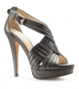 The Isola Damar Sandals add fashion details to every inch with their pleated and woven straps, closed ankle and shapely platform.