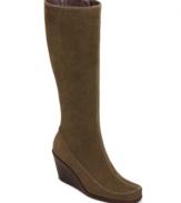 The Aerosoles Gather Round boots are a perfect combination of style and comfort in elegantly tailored suede with a wearable wedge heel.