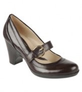 You'll marvel at the chic design and comfortable fit of the Mara, Naturalizer's leather Mary Jane pumps. An adjustable buckle closure across the vamp adds practicality, while the round toe and low heel make them wearable all day long.