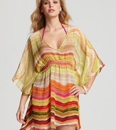 This versatile tunic from Echo is the ultimate in breezy beachwear. Boasting floaty sleeves, this coverup feels bohemian with flat sandals and an armful of beads.