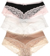 A super soft hipster with thick lace trim at legs for a flattering silhouette.