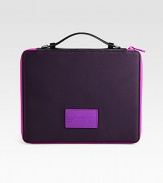 A protective neoprene style with a contrasting zipper perfect for your valuable tech.Side handle, 1½ dropZip-around closureNeopreneOne inside sleevePatent leather lining9¾W X 8H X 1DImportedPlease note: iPad® not included.