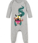 Your little knight-in-training will sleep soundly in this soft cotton onesie from Little Marc Jacobs.