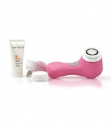 Discover the dermatologists' secret to silky-smooth, radiantly fresh skin. Clarisonic goes beyond cleansing by using sonic technology to gently yet deeply cleanse pores of environmental toxins, makeup and bacteria without abrasion or harsh chemicals. Unlike superficial cleansing, CLARISONIC® removes greater than six times more makeup and actually increases product absorption making skin more receptive to skincare ingredients (up to 61% of Vitamin C in a recent clinical study). With regular daily use the Clarisonic reduces dry skin patches, oily areas and blemishes and immediately leaves skin feeling and looking smoother. Developed by the lead inventor of Sonicare® and used and recommended by leading dermatologists and cosmetic surgeons.