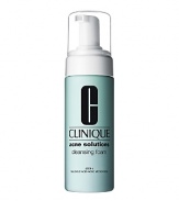 The first step in Clinique's Acne Solutions Clear Skin System. Mild, medicated cleansing foam helps clear and prevent acne. Removes dirt and excess oil. Unclogs pores. Calms, soothes, visibly reduces redness. Skin feels soft, smooth, comfortable.