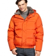 Embolden your winter weather look with this flashy bomber-styled down jacket from Marc New York.  It's a must-have for the slopes.