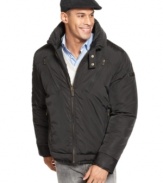 Change it up this season with the cool, convertible design of this sleek microfiber parka jacket by Sean John.