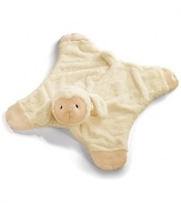 Gund soft and plush Lopsy lamb blanket features an adorable lamb face that any little one will love. Full satin underside.