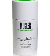 Effective, long-lasting deodorant leaves skin lightly scented with the invigorating notes of Thierry Mugler Cologne.  · Alcohol-free, quick-dry formula  · Smooth and comfortable texture  · 2.7 oz. 