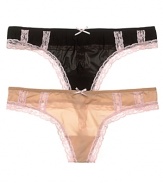 A soft stretchy thong with contrast lace trim for a sexy yet comfortable style.