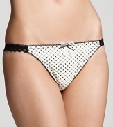 Ooh la la, a French-inspired thong with a stripe mesh back and fishnet print all over.