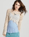 Free People Sweater - Star Stitch Crochet Hoodie