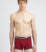 Logo detail on the elastic waistband and striped trim defines this essential boxer brief rendered in stretch cotton.Elastic logo waistband95% cotton/5% elastaneMachine washImported