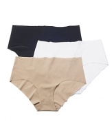 Laser cut edges make this hipster lay perfectly flat against the skin. Cotton gusset.