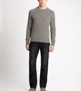 A relaxed fit with modern sensibilities is rendered in slightly faded, fine-wale corduroy. Five-pocket style Signature stitching on back pockets Inseam, about 34 70% cotton/30% polyester Machine wash Imported 