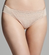 Lace lends feminine appeal to these bikini briefs from Wacoal.