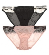 A silky soft bikini with delicate lace detail at hips and back for a girlish touch.