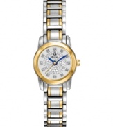 Elegant details define this two-tone steel watch from Bulova.