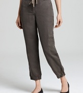 Lightweight and versatile, these Eileen Fisher cropped linen cargo pants lend effortless ease to off-duty days.