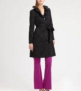Designed to stand out from this season's outerwear pieces this season, a cotton coat with a romantic ruffle collar and waist-defining self belt.Ruffle collarButton closureSelf-tie beltSlash pocketsFully linedAbout 36 from shoulder to hemCottonMachine washImported Model shown is 5'10½ (179cm) wearing US size 4. 