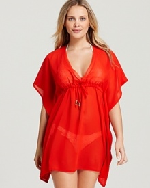 This versatile tunic from Echo is the ultimate in breezy beachwear. Boasting floaty sleeves, this coverup feels bohemian with flat sandals and an armful of beads.