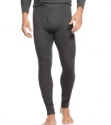Layer up with the warm waffle-knit feel of these stretch cotton thermal long johns from Alfani.