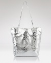 Carlos Falchi's tote is a luxe take on a classic shape. In metallic micro-fiber with an interior pouch, this style strikes an enviable balance between practicality and polish.