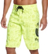 Turn up the volume on your warm-weather look with these bright board shorts from LRG.
