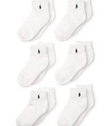 Ralph Lauren Childrenswear Boys' Toddler 6 Pack Socks - Sizes 2-4 Toddler