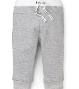 Pearls & Popcorn Infant Boys' White Waist Sweatpants - Sizes 3-36 Months