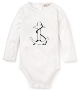 Everyday casual just got more sophisticated with an anchor print bodysuit from Pearls & Popcorn.