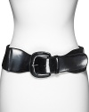 Bring a glamorous finish to your look with Lauren by Ralph Lauren's wide shaped belt in glossy patent leather.