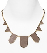 Bring geometric edge to your look with House of Harlow's luxe leather station necklace.