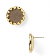 House of Harlow's leather inlaid Sunburst studs capture modern hippie style.
