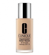 Designed to give skins the moisture that instantly helps smooth away lines. So it doesnt settle in. Theres also a dollop of the technology the powers our Repairwear Laser Focus serum to help skin look smooth, soft.For best results, apply after 3-Step Skin Care System.Smooth on with Foundation Brush starting in center of face, blending outward.Remove with your favourite Clinique makeup remover.