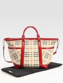 You'll have enough room to tote your baby's must-haves in this stylish and sophisticated check print carryall.Two top handlesDetachable adjustable shoulder strapTop zip closure19W X 12H X 5D90% PVC/10% cottonImported You'll have enough room to tote your baby's must-haves in this stylish and sophisticated check print carryall.Two top handlesDetachable adjustable shoulder strapTop zip closure19W X 12H X 5D90% PVC/10% cottonImported