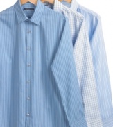 Play-up pattern in your business wardrobe with one of these button-front shirts from Van Heusen.