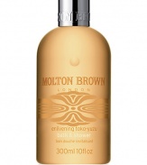Give your senses a shot of vital energy with enlivening body wash. Extracts of Oriental yuzu fruit promote a healthy skin tone and give an anti-oxidant protection, while oils of Mandarin, butter orange, cumin, lemon, bergamot, cardamom, ginger and caraway refresh and excite the mood. 10 oz. 