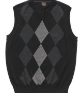 Look sharp. This sweater vest from Greg Norman for Tasso Elba instantly pulls your look together. (Clearance)