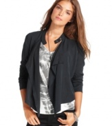 Rev up your wardrobe with this Calvin Klein Jeans jacket, a moto-inspired topper perfect for barely chilly days.