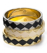 House of Harlow's signature graphic zig-zag design adds instant cool to your look.